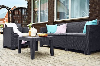 B:Rattan Диван трехместный b:rattan Arizona, антрацит (3-х местная подушка)