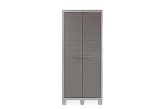 Toomax, Италия Уличный шкаф TOOMAX 2х дверный глубокий WOODYS XL (4 полки), светло-серый
