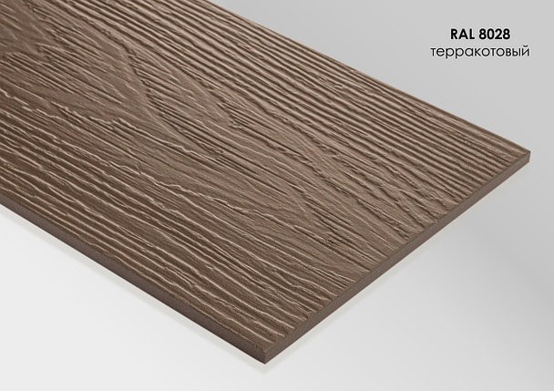 Фиброцементный сайдинг FibraPlank Premium 3D 200mm Коричневый (RAL 8028)